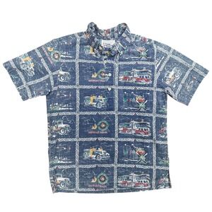 Reyn Spooner Pull Over Shirt Kids Size L Newport Beach Fire Marine Junior Guard